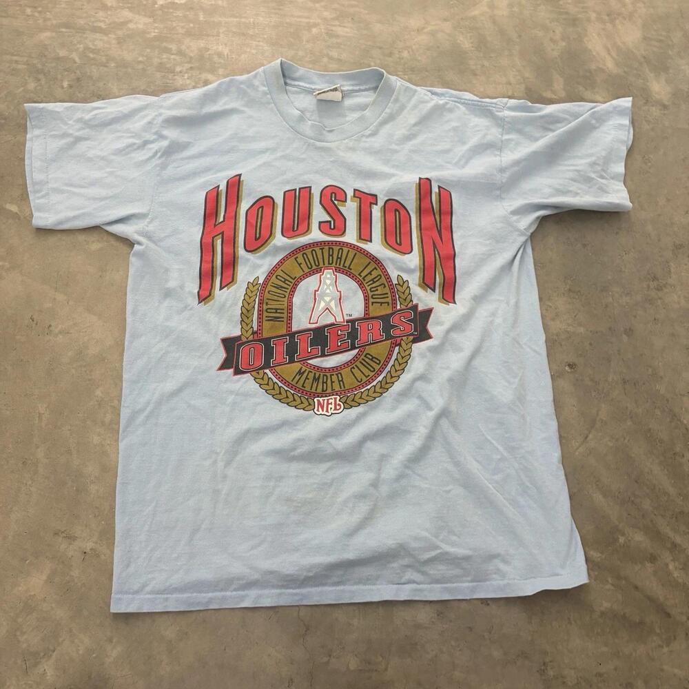 90S Houston Oilers Member Club Nfl Nutmeg T-Shirt l